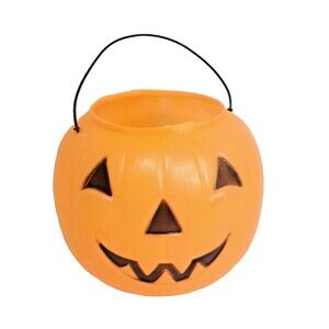 Halloween Pumpkin Candy Bucket Pail General Foam Trick or Treat USA Made VTG